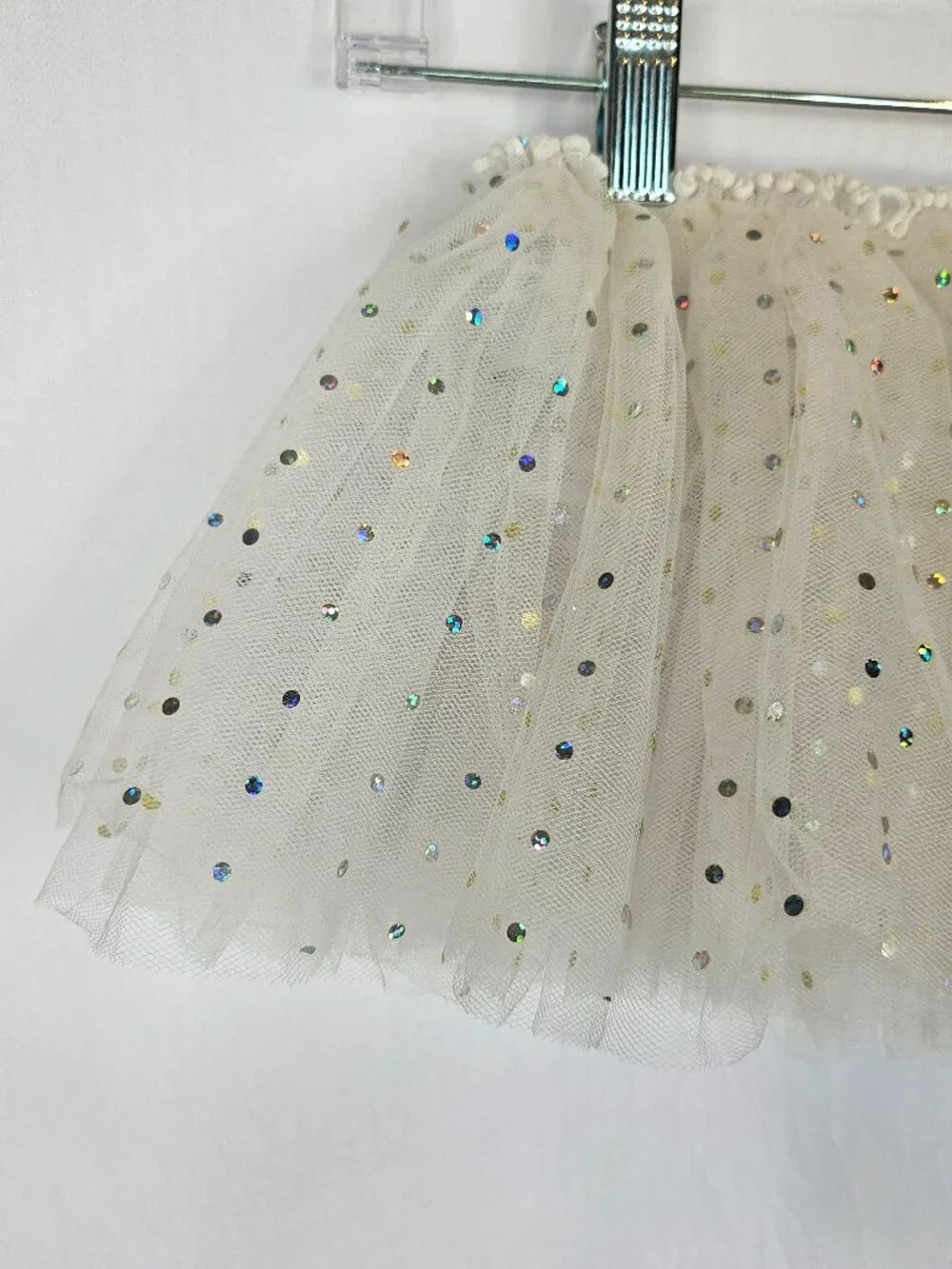 Danskin | White Sequin Tutu Skirt | Ballet Dance Costume | Girls M/L